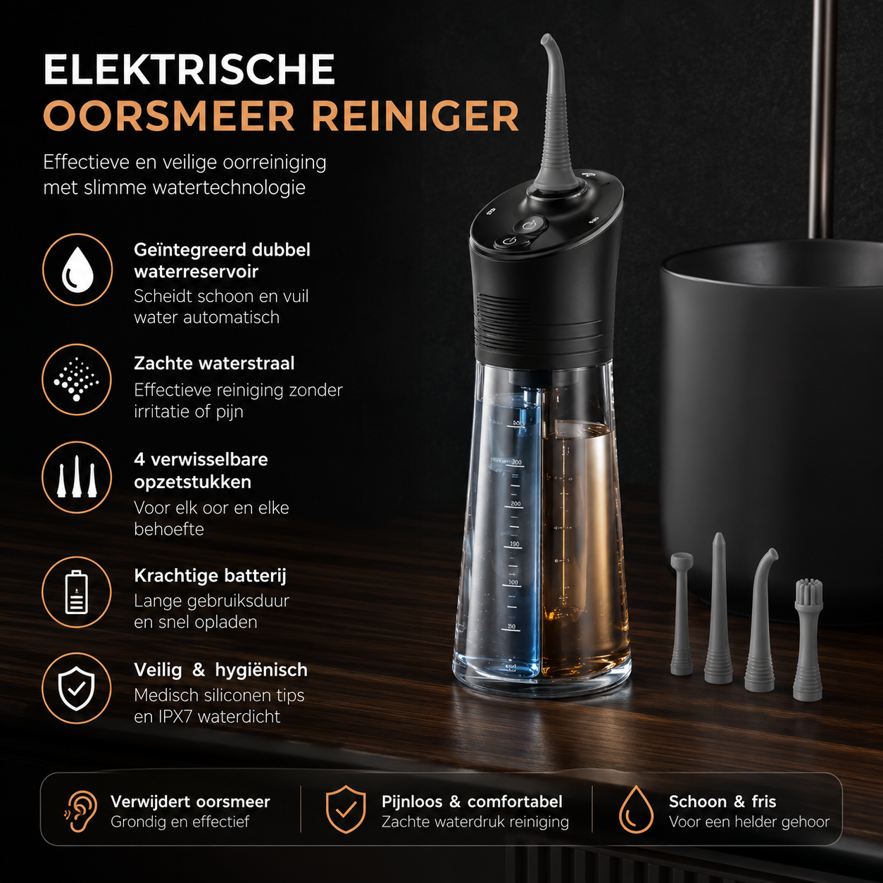 AuriFlow™ Pro Slimme Elektrische Oorreiniger met Watertechnologie