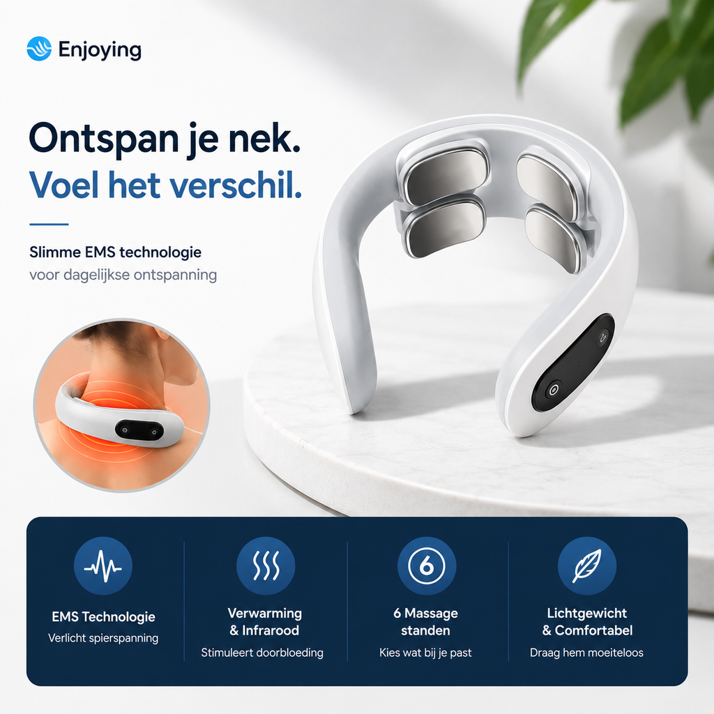 NeuroRelief™ Pro Slimme EMS Nekmassager met Warmte