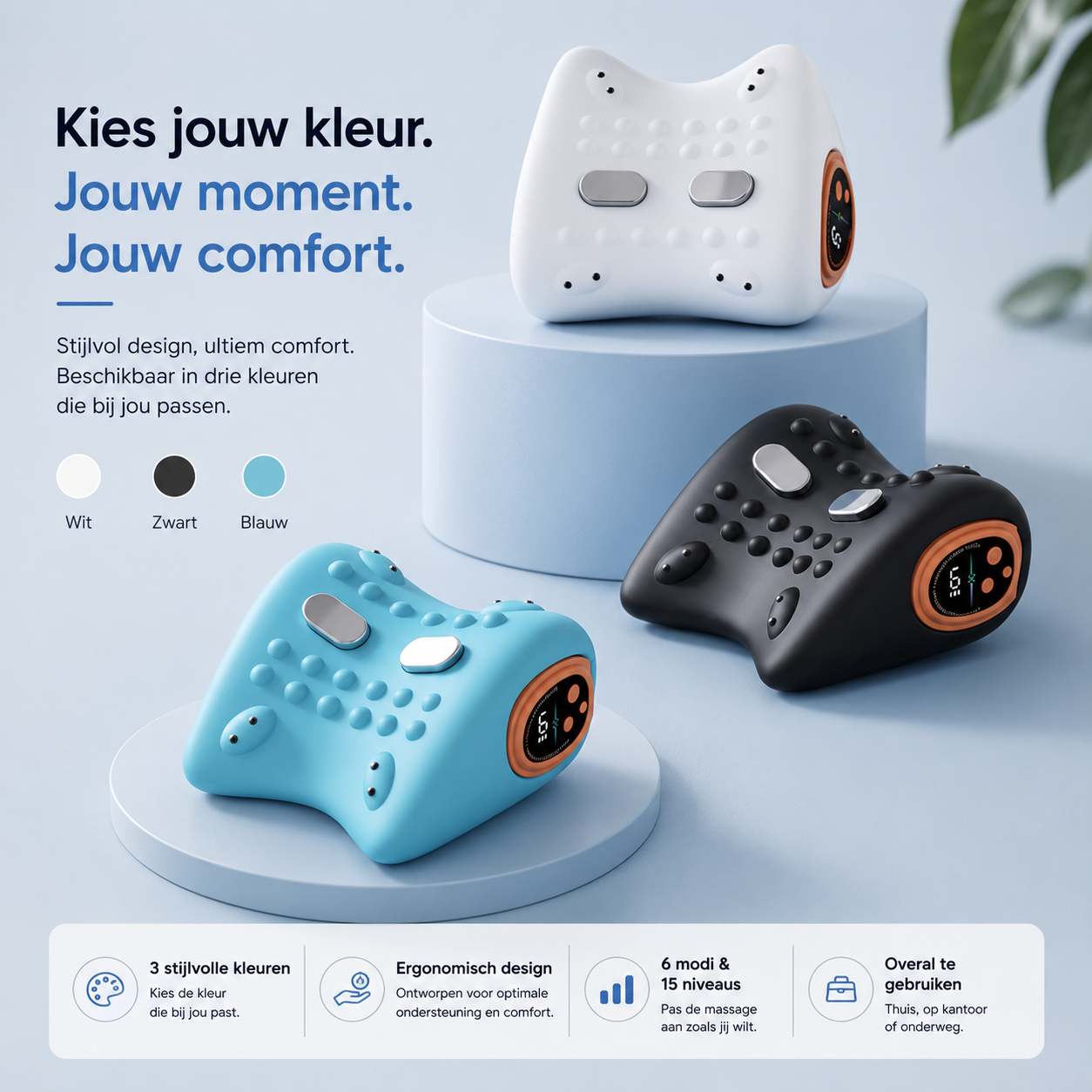 ThermaPulse™ Shiatsu - Slimme Nek- & Schoudermassager met Warmte