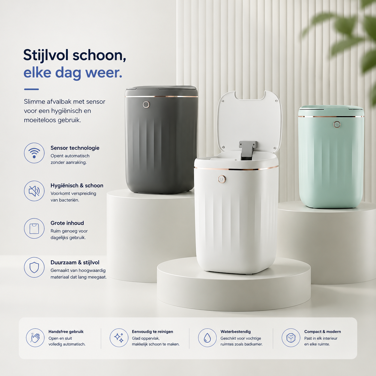 SenseBin™ Pro - Slimme Sensor Afvalbak met Automatische Opening