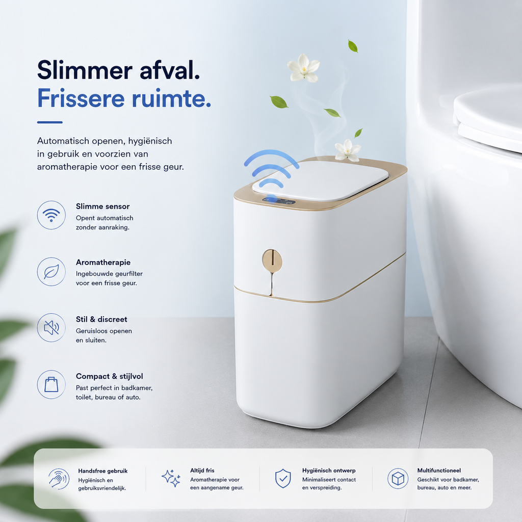 AromaBin™ Luxe Slimme Sensor Afvalbak met Geurfilter