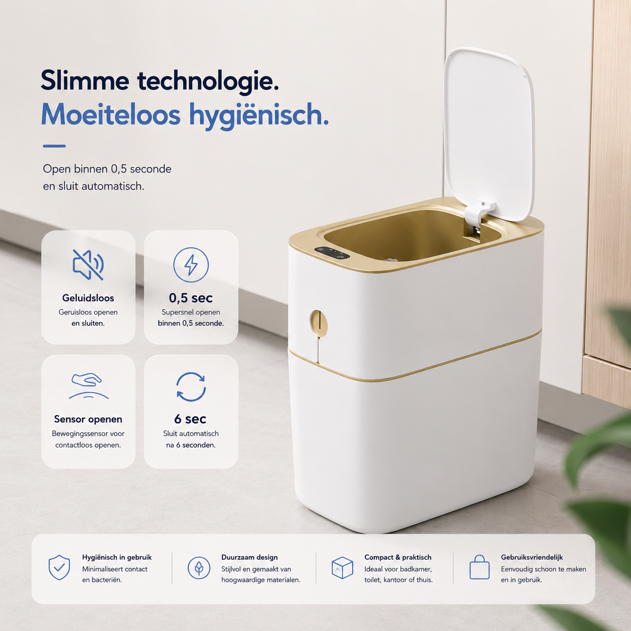AromaBin™ Luxe Slimme Sensor Afvalbak met Geurfilter