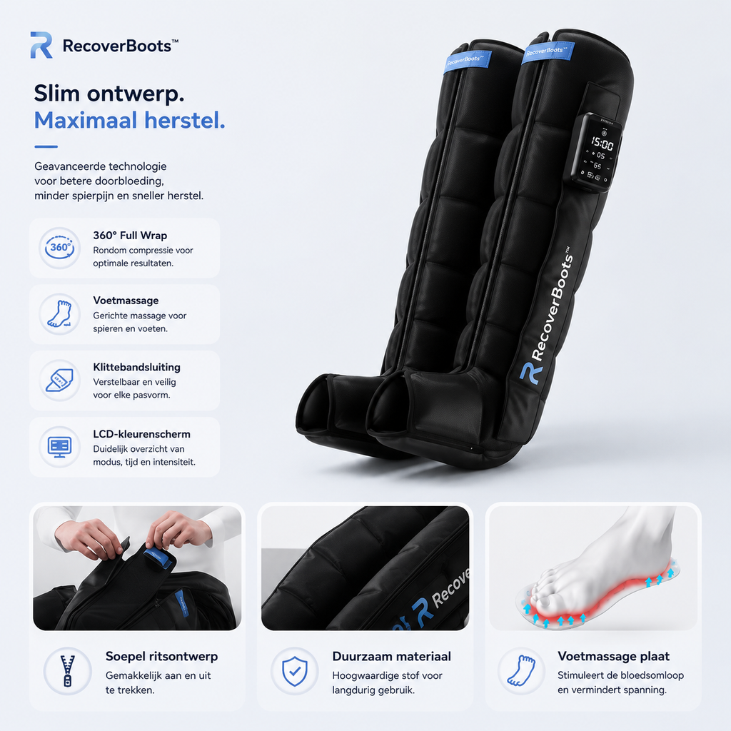 RecoverBoots™ Elite Slimme Compressie Massage Laarzen voor Herstel & Ontspanning
