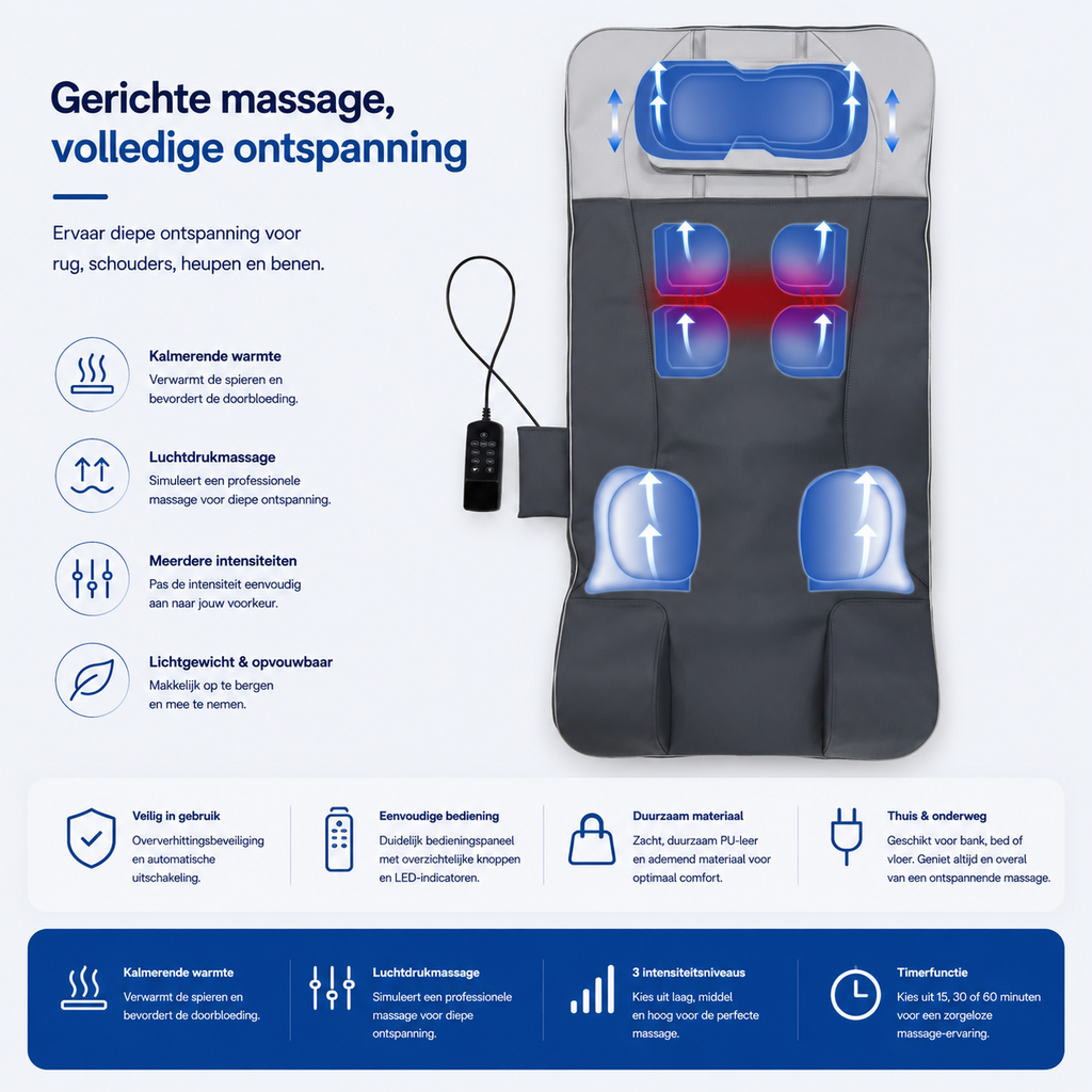 AirRelief™ FullBody Opvouwbare Luchtdruk Massage Mat