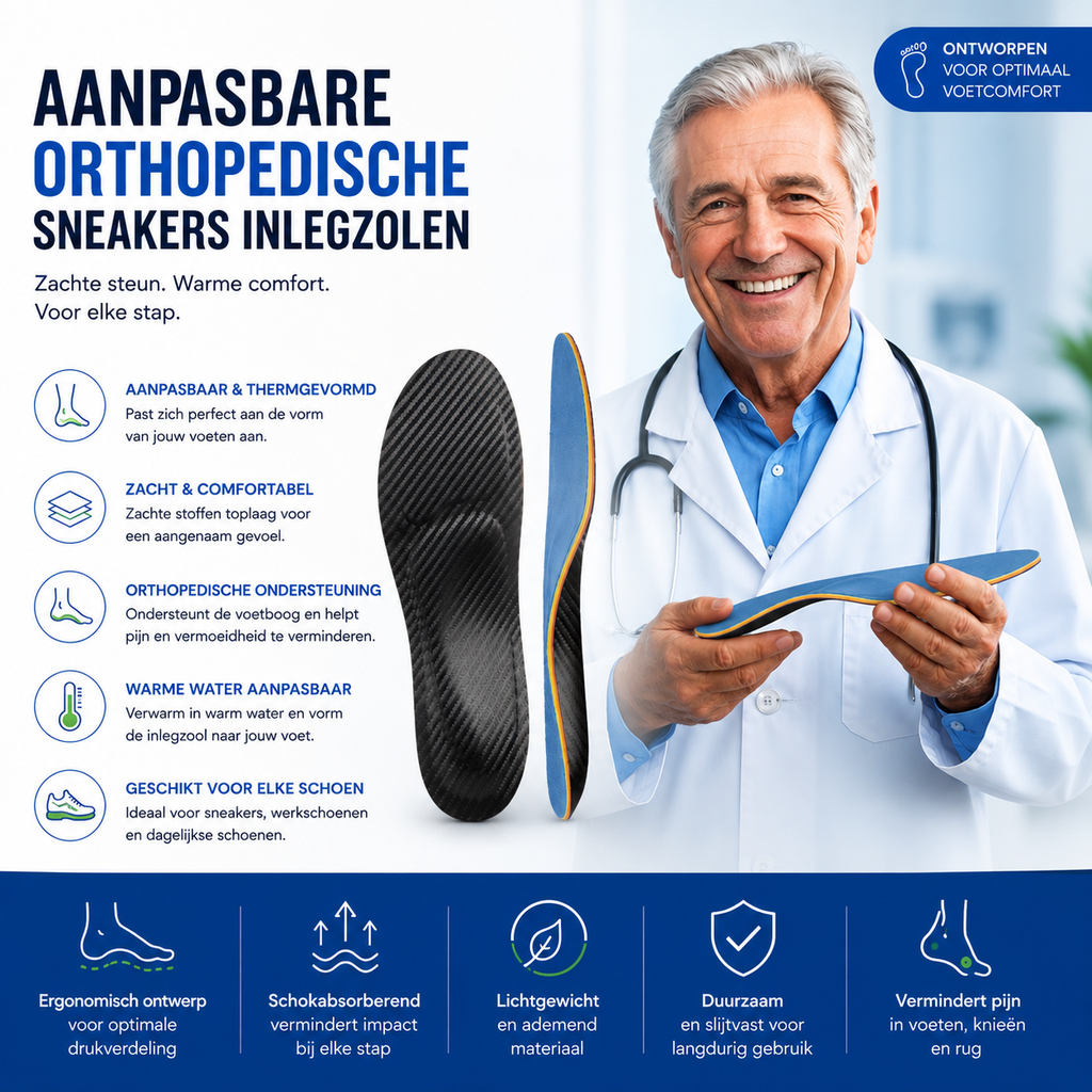 OrthoStep™ Comfort Thermovormbare Orthopedische Inlegzolen