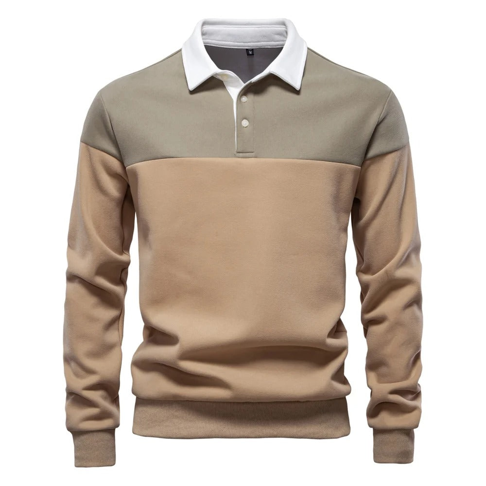 Alvaro – Modern Colorblock Polo Sweater