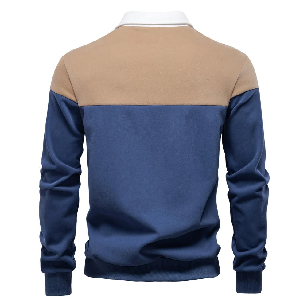 Alvaro – Modern Colorblock Polo Sweater