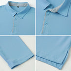 Isaac - casual polo met lange mouwen