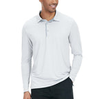 Isaac - casual polo met lange mouwen