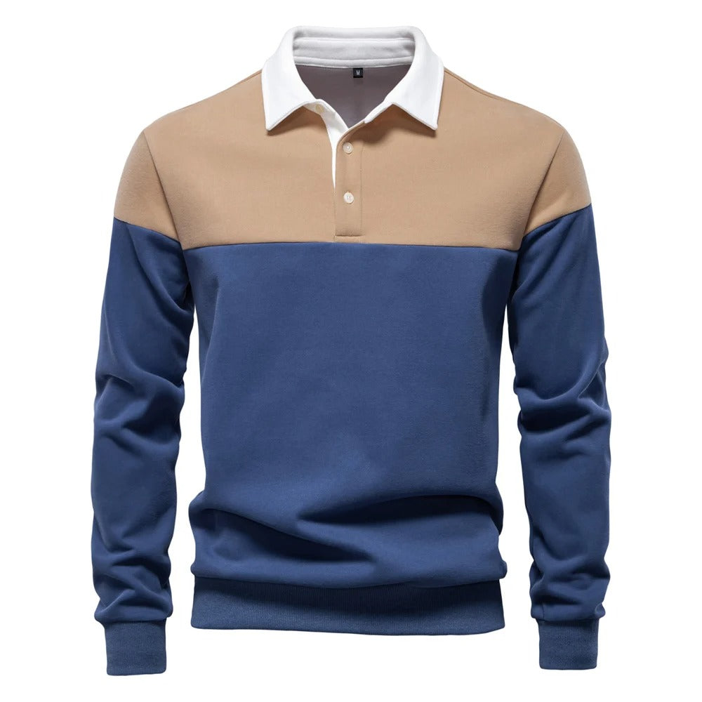 Alvaro – Modern Colorblock Polo Sweater
