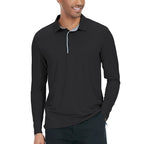 Isaac - casual polo met lange mouwen